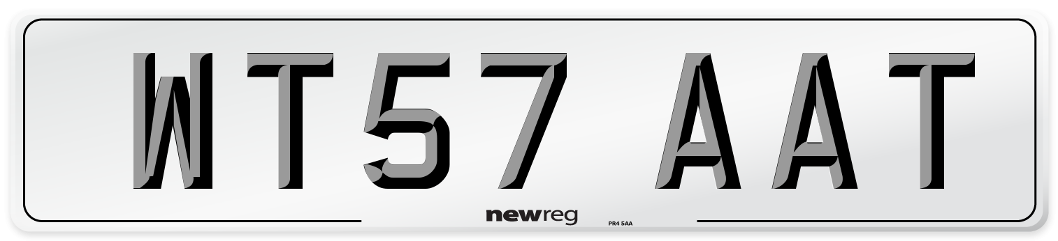 WT57 AAT Number Plate from New Reg